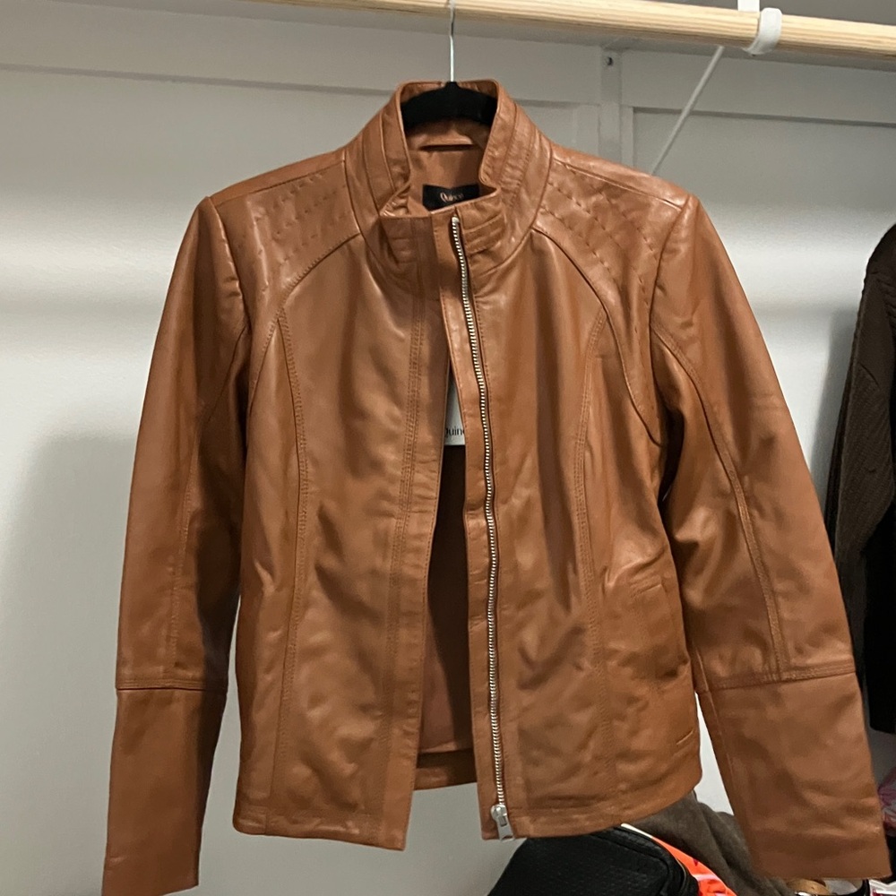 Quince Women 100% Leather
Stand-Collar Jacket Dark
Cognac Brown M - Picture 2 of 12